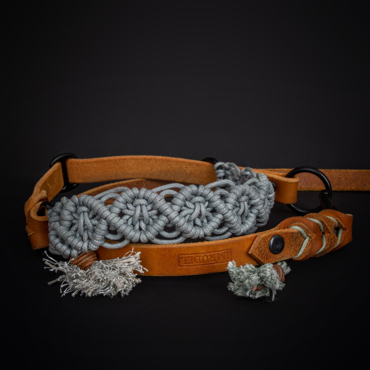 Leine und Halsband boho makramee für Hunde von IMRUDEL